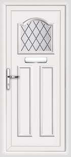 Glasgow Diamond Lead white upvc front door